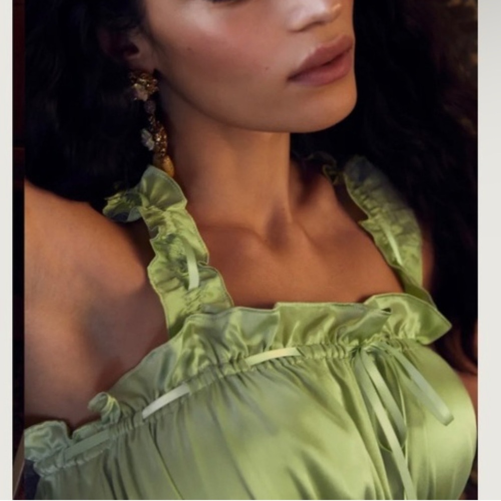 Reformation Erdem 100% silk maxi dress in yucca - Picture 2 of 7